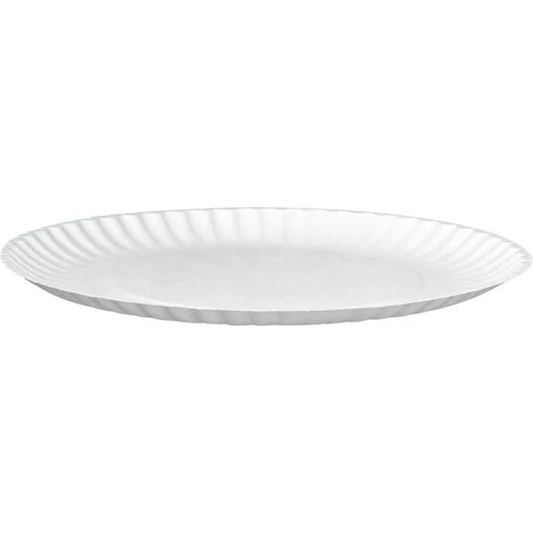 9” White Uncoated Pizza Paper Plate –1000/Case - Image 3