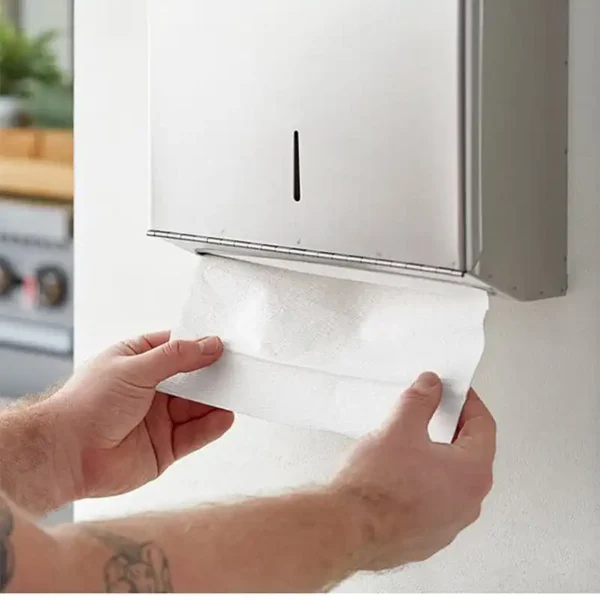 White C-Fold Paper Towel - Image 2