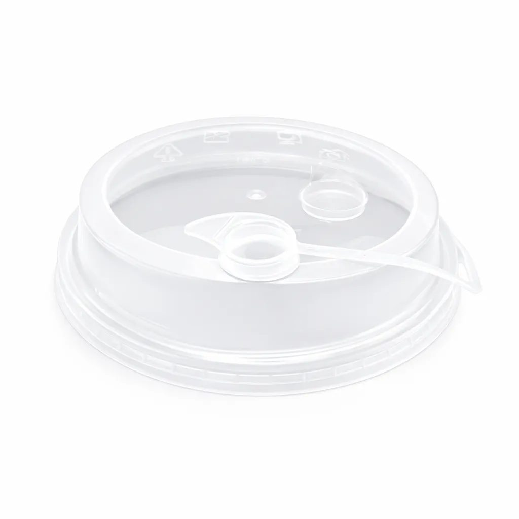 16-32 oz Premium PP Lid Attached Stopper For PP Injection Cup White – 1000/case