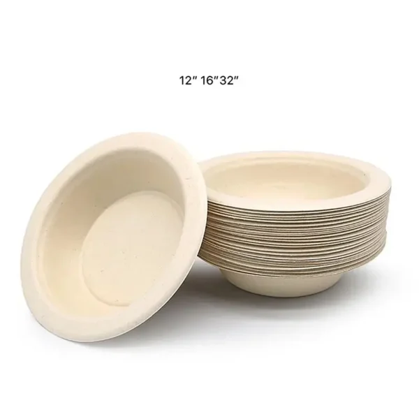 Eco friendly 12 oz. Compostable No PFAS Added Bamboo Bagasse Bowl – 1000/Case - Image 3