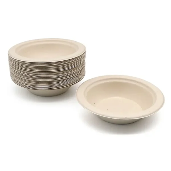 Eco friendly 12 oz. Compostable No PFAS Added Bamboo Bagasse Bowl – 1000/Case