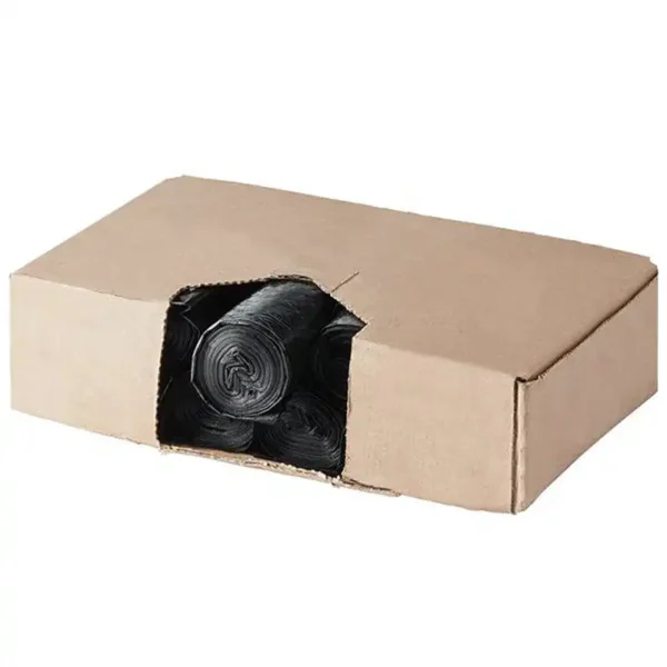 Medco-30 Gallon 1 Mil 30”x 45” Low-Density Medium-Duty Black Can Liner Trash Bag -100/Case - Image 3