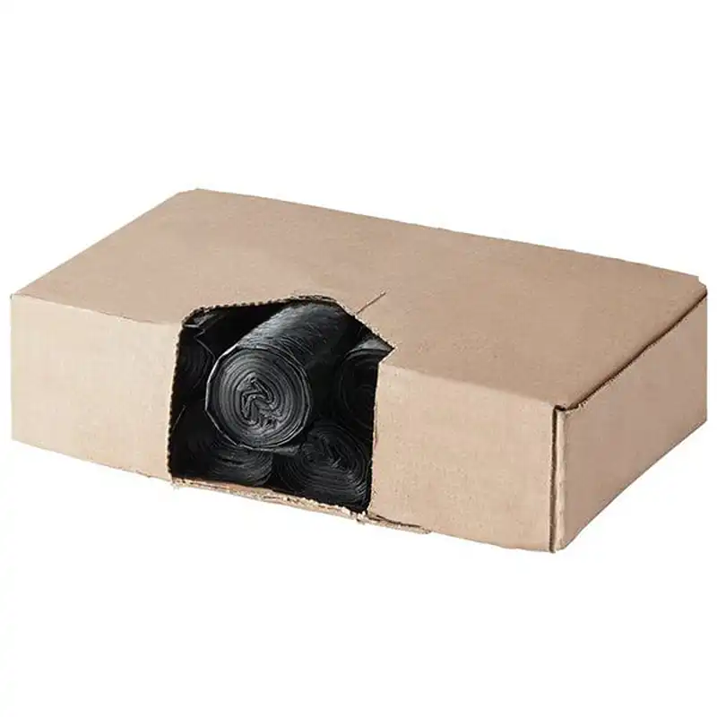 Medco-58 Gallon 3 Mil 38”x 58” Low Density Heavy-Duty Industrial Contractor Black Trash Bag Can Liner-50/Case