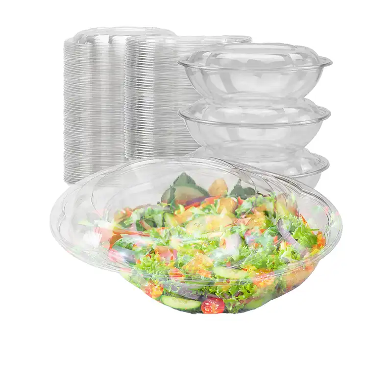 18 oz. Clear Plastic Salad Bowl with Lid - 150/Case - Image 4