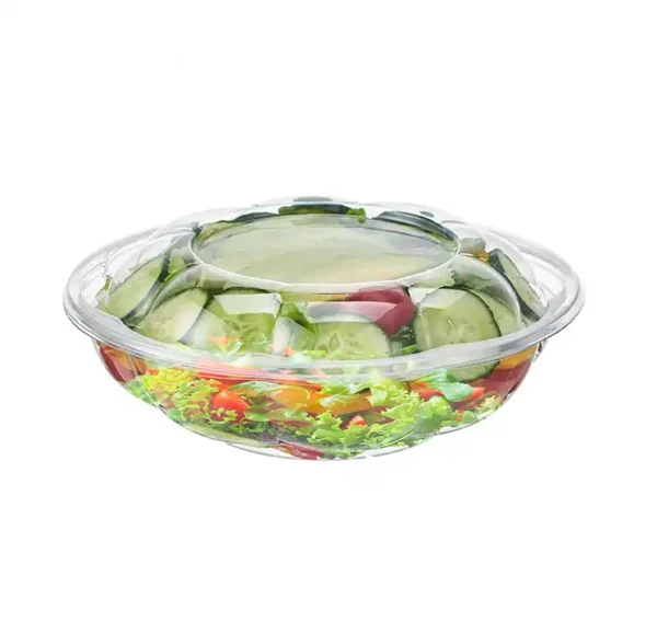 Plastic Salad Bowl with Lid - Image 2
