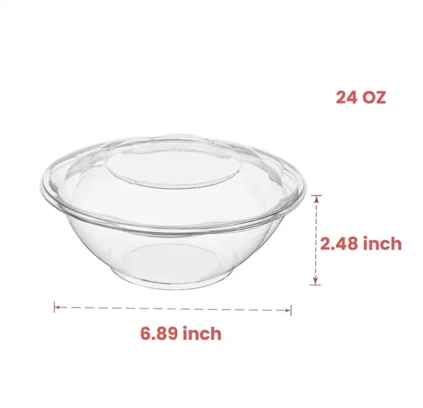 Plastic Salad Bowl with Lid - Image 7