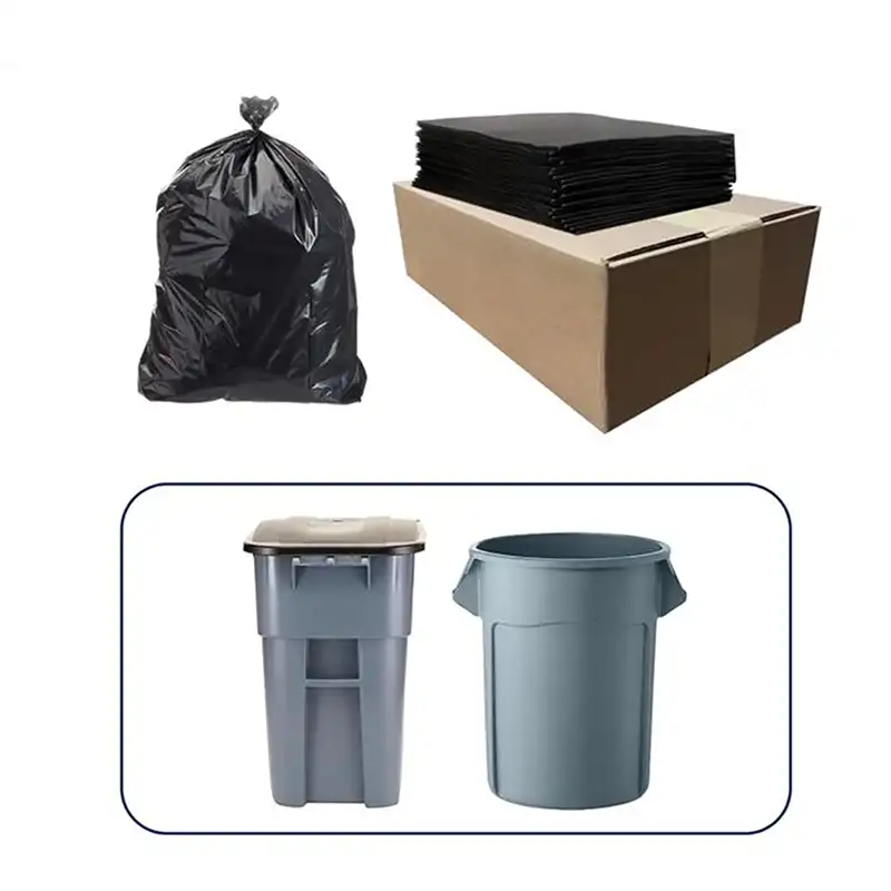 Medco-55-60 Gallon 1.2 Mil 38” x 58” Low Density Medium-Duty Black Trash Bag Can Liner-80/Case