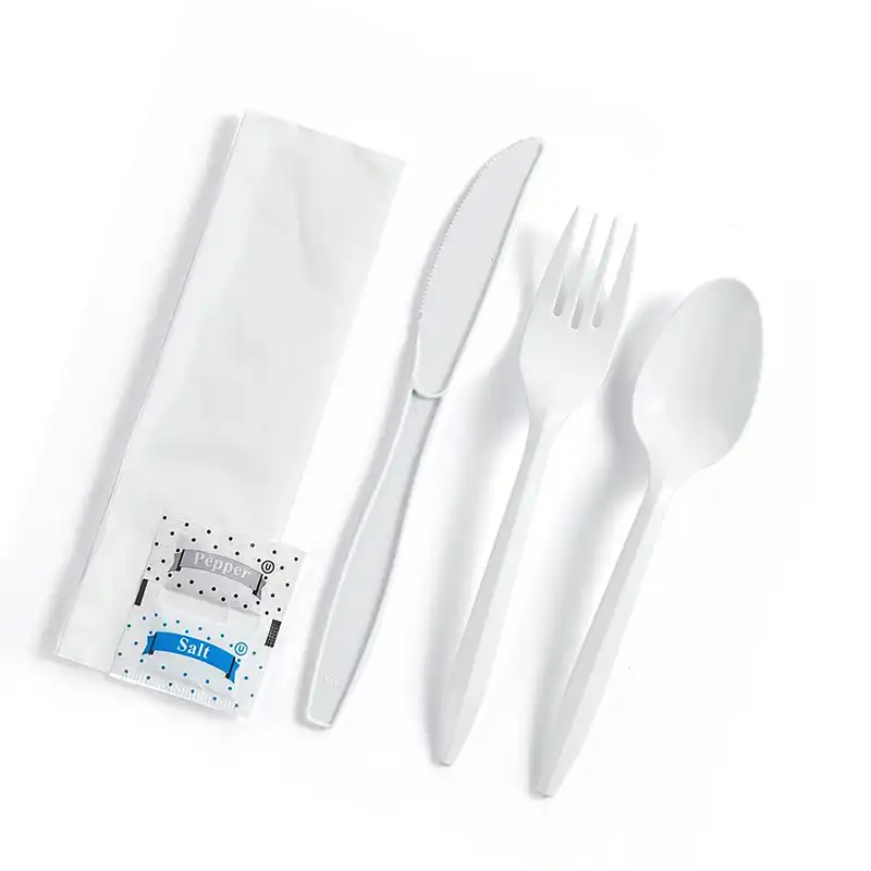 Plastic Cutlery Pack with Napkin and Salt and  Pepper Packets