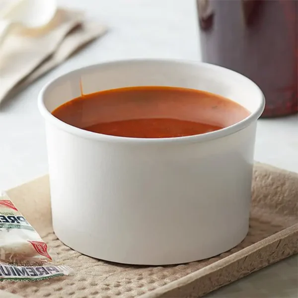 8 oz. White Paper Frozen Yogurt Soup Food Cup-1000/Case - Image 2