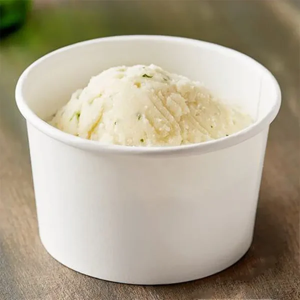 8 oz. White Paper Frozen Yogurt Soup Food Cup-1000/Case