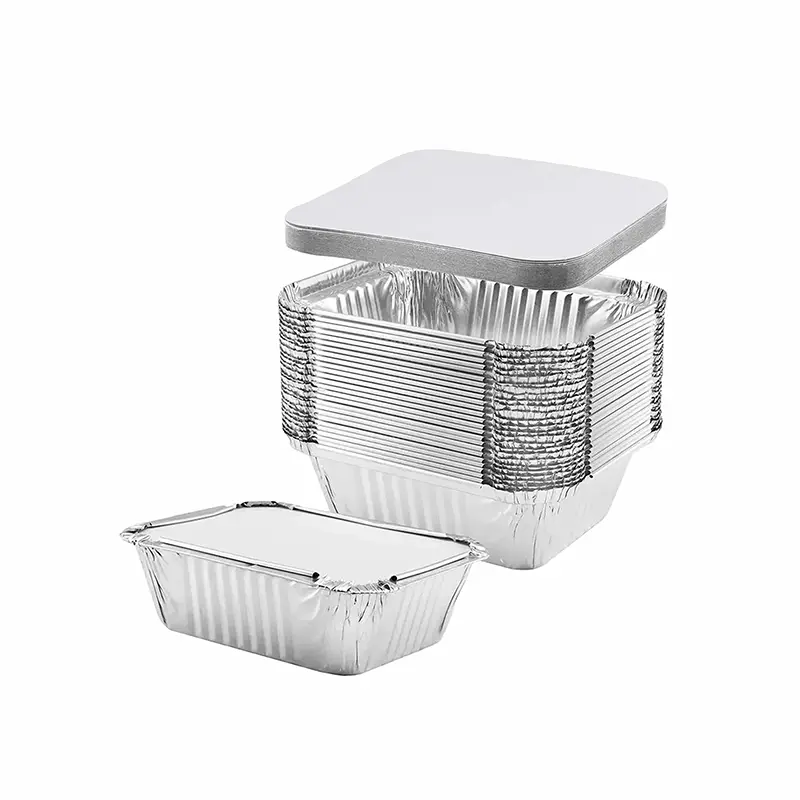 Oblong Foil-Laminated Board Lid for 1 lb. Foil Take-Out Container – 1000/Case