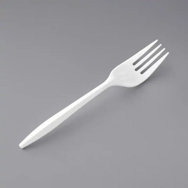 Medium Weight White Polypropylene Plastic Fork/Teaspoon- 1000/Case - Image 4