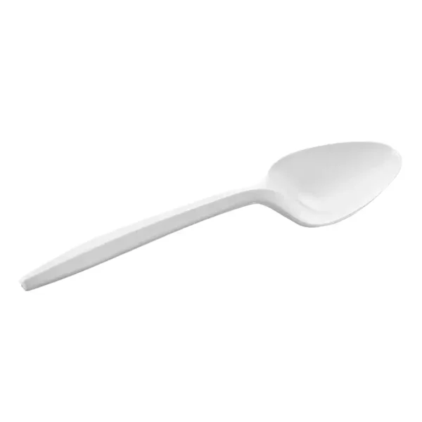 Medium Weight White Polypropylene Plastic Fork/Teaspoon- 1000/Case - Image 2