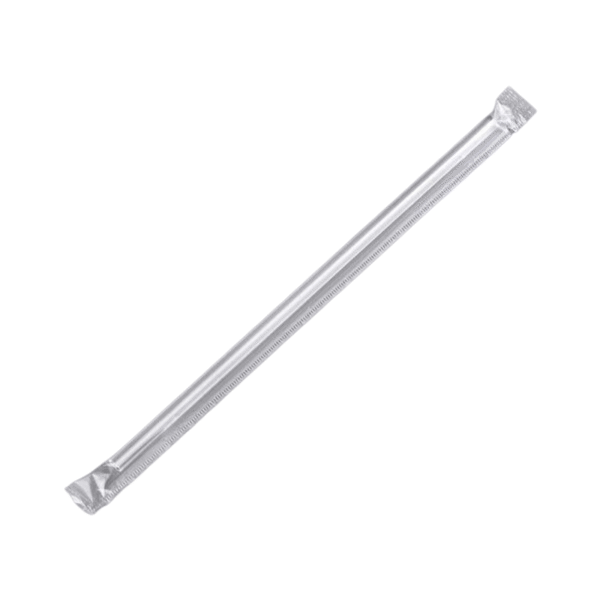 10" Giant White Wrapped Straw - 2000/Case