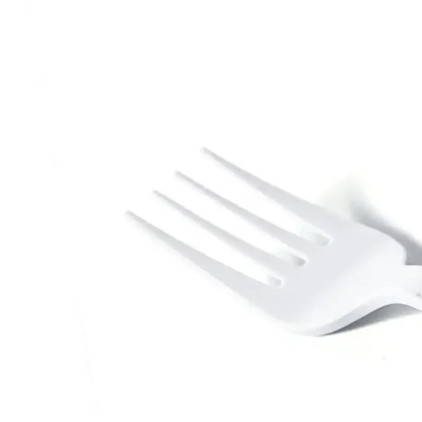 Medium Weight White Polypropylene Plastic Fork/Teaspoon- 1000/Case - Image 3