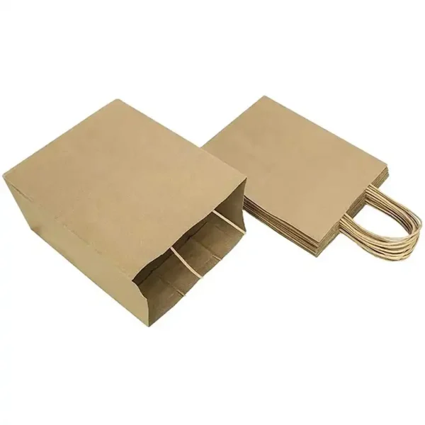 Natural Kraft Paper Customizable Shopping Bag with Handles - Image 5
