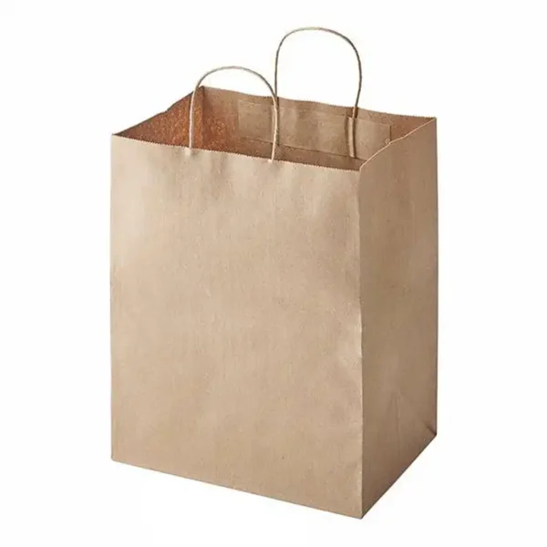 Natural Kraft Paper Customizable Shopping Bag with Handles - Image 3