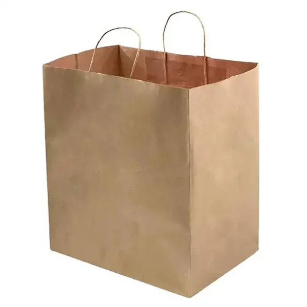Natural Kraft Paper Customizable Shopping Bag with Handles - Image 2