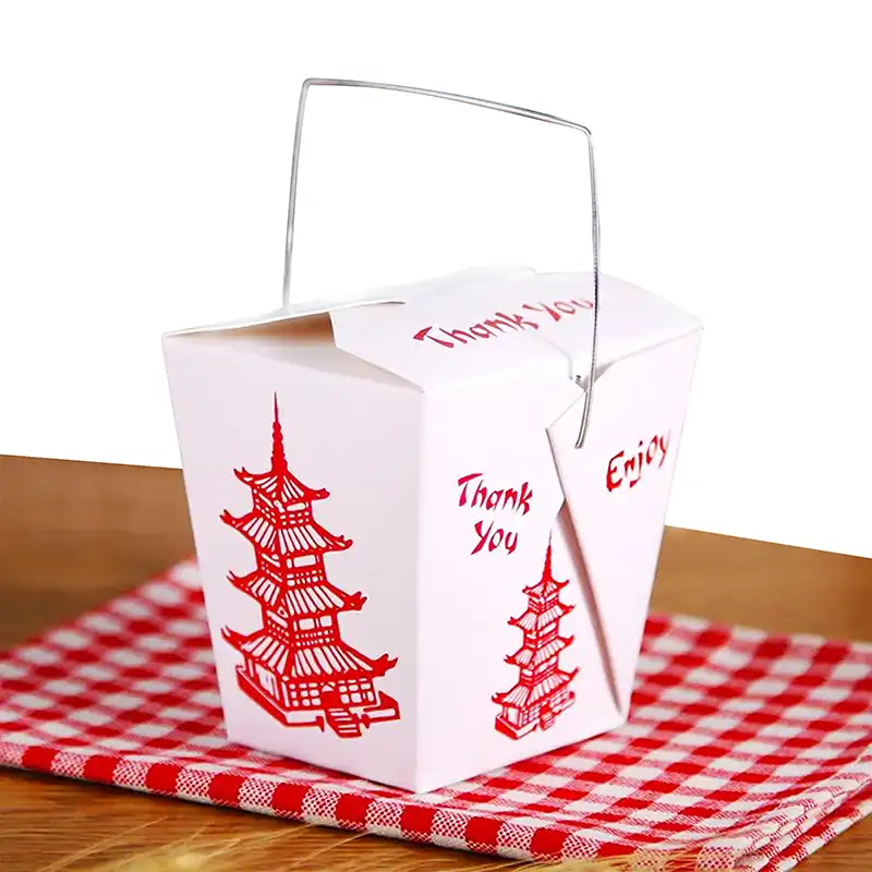 Paper Take-Out Container with Wire Handle