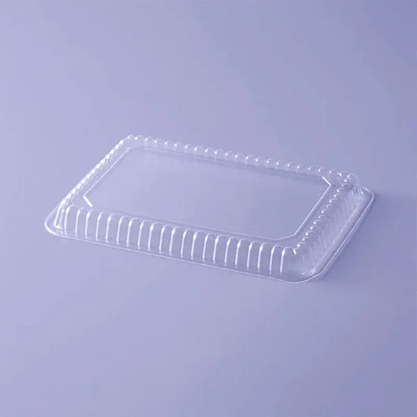 Oblong Clear Plastic Dome Lid Shallow Foil Take-Out Container - Image 2