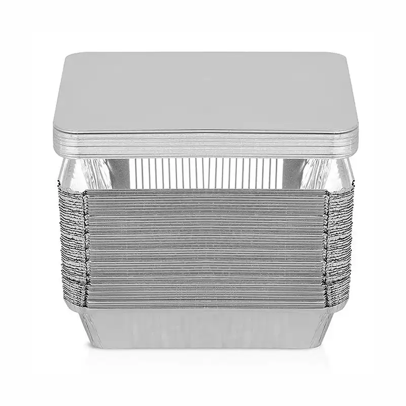 Oblong Foil-Laminated Board Lid for Foil Take-Out Container
