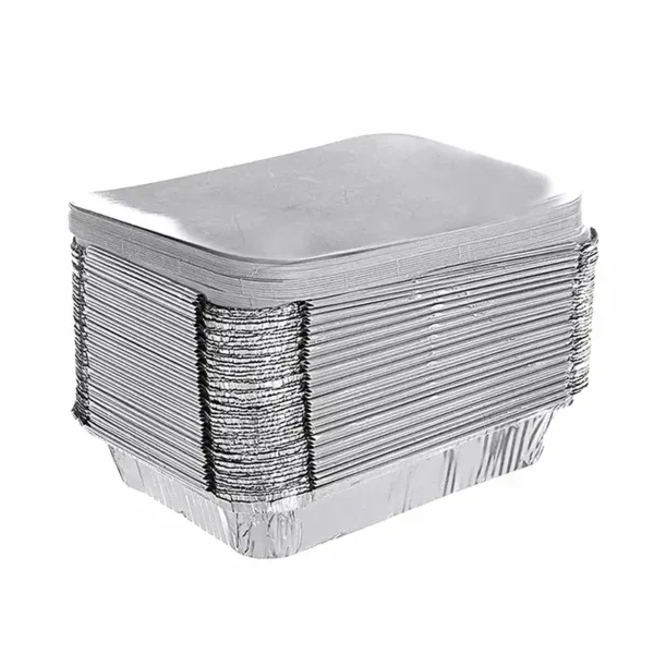 Oblong Foil-Laminated Board Lid for Shallow Foil Take - Image 5