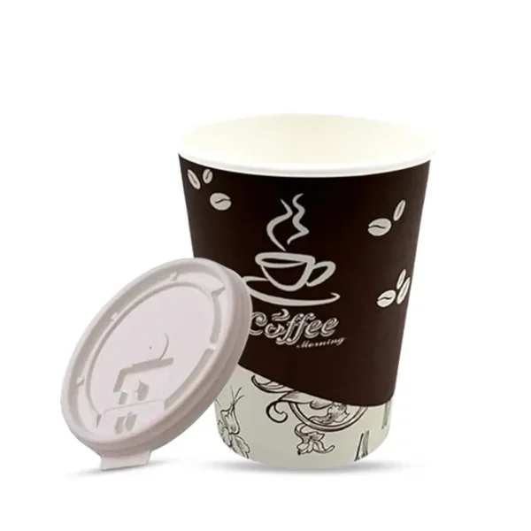 Hot paper cups White Plastic Tab Lid - Image 3
