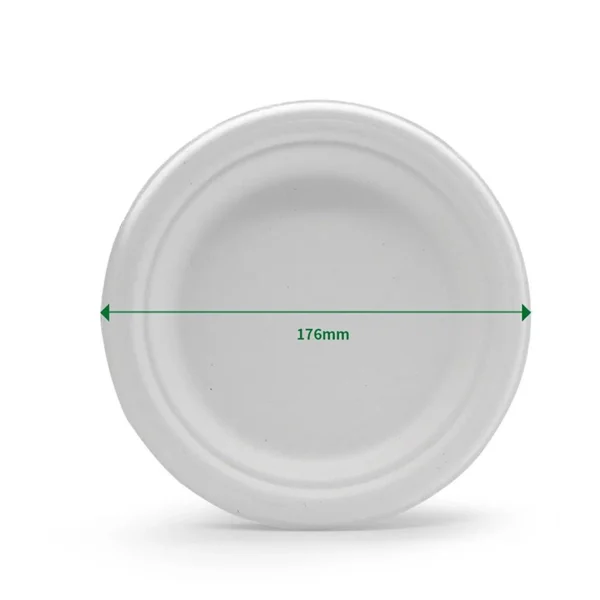 Eco Friendly No PFAS Added Bamboo Bagasse Blend 7” Plate – 1000/Case - Image 2