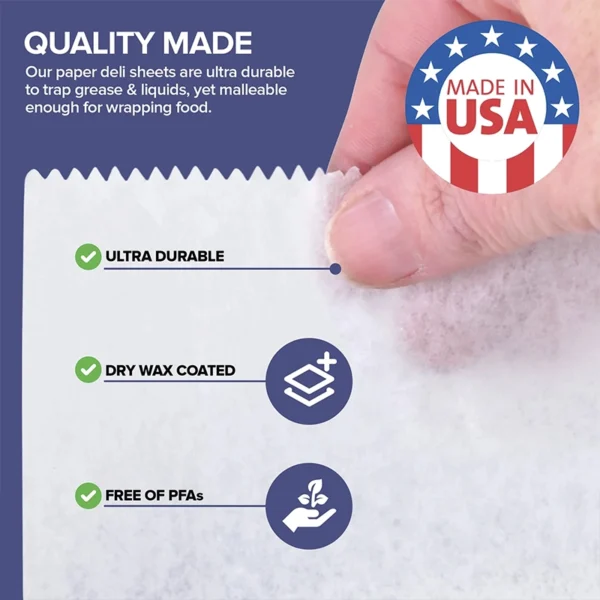 10 3/4″ Length X 8″ Width Interfolded Wax Paper 500/Sheets - Image 4