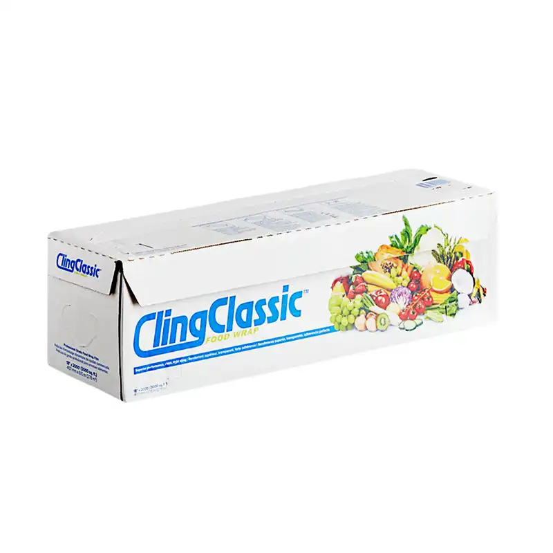 Cling classic 18” x 3000′ Foodservice Film with Serrated Cutter