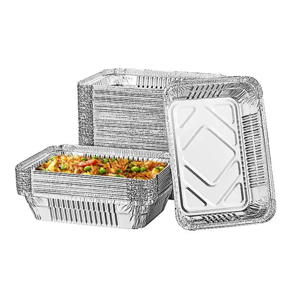 2.25 lb. Oblong Foil Take-Out Container – 500/Case - Image 2