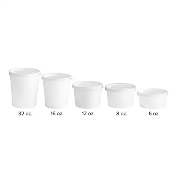 16 oz. White Paper Frozen Yogurt Soup Food Cup ––1000/Case - Image 5