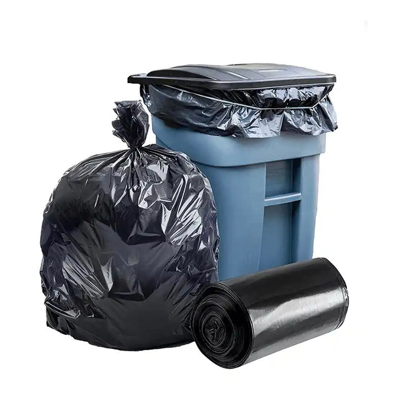 Medco-58 Gallon 3 Mil 38”x 58” Low Density Heavy-Duty Industrial Contractor Black Trash Bag Can Liner-50/Case