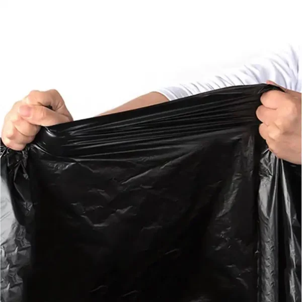 Medco-55-60 Gallon 1.2 Mil 38” x 58” Low Density Medium-Duty Black Trash Bag Can Liner-80/Case - Image 3