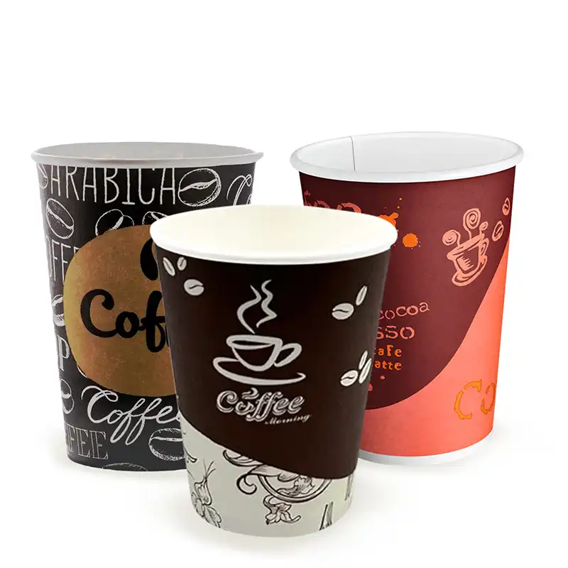 12 oz. Coffee Print Poly Paper Hot Cup – 1000/Case